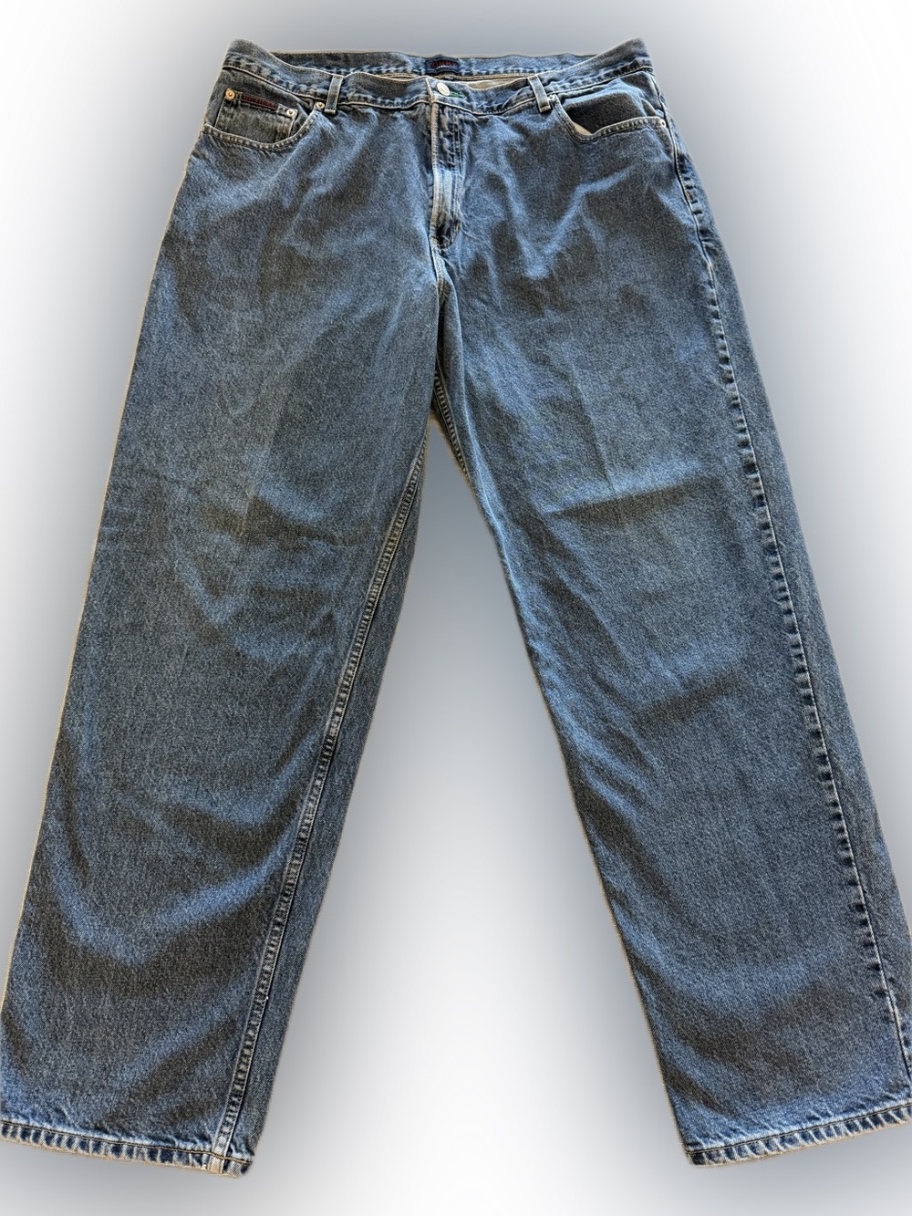 Vintage Tommy Hilfiger Jeans Men’s 42x34 Blue Baggy Relaxed Fit 90s Denim Y2K